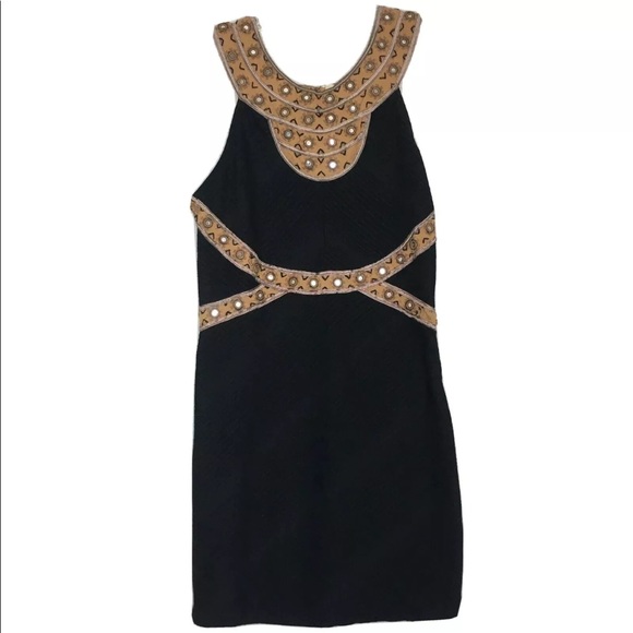 Free People Dresses & Skirts - Free People Aztec embroidered Black Mini Dress S